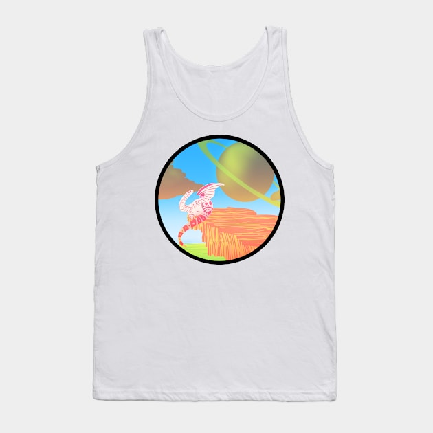 Retro Futurism Dragon Tank Top by AnthonyPanics